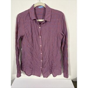 J. McLaughlin Women's  100% Cotton Blue Red  LS Shirt – Sz Sm F2